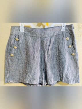 British Khaki Linen Sailor Shorts